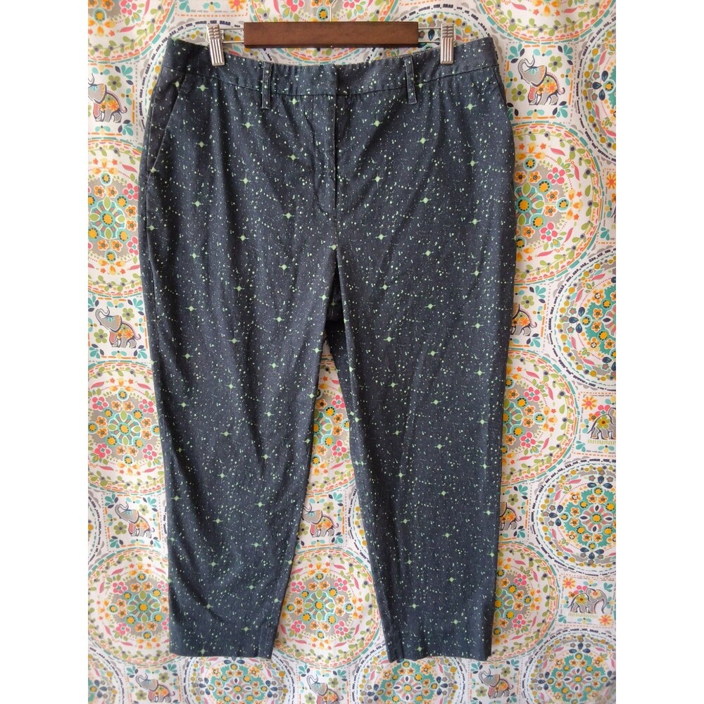 Wildfang Stars & Orbit Pants Women's Size 16 Blue Sky Green White